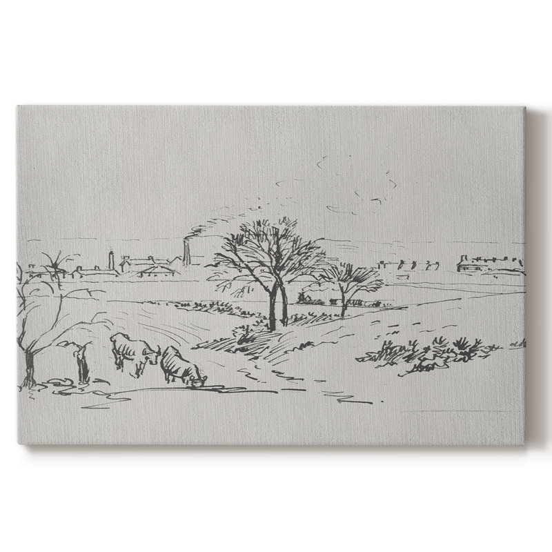 Croquis rétro -XV, H 13 po x l 19 po, Toile tendue