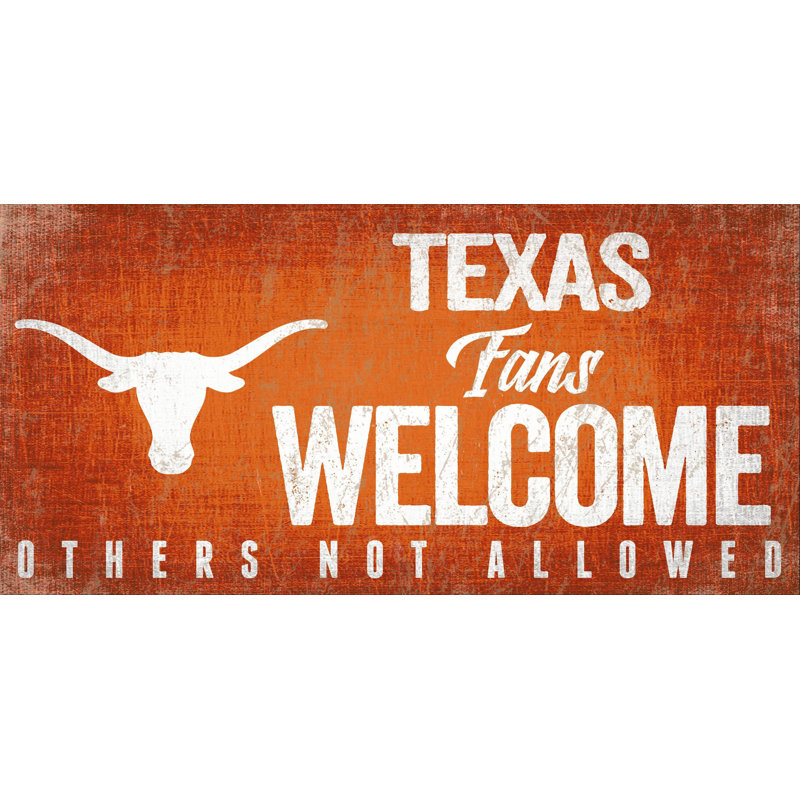 NCAA Fans Welcome Sign, décoration murale, Université du Texas à Austin