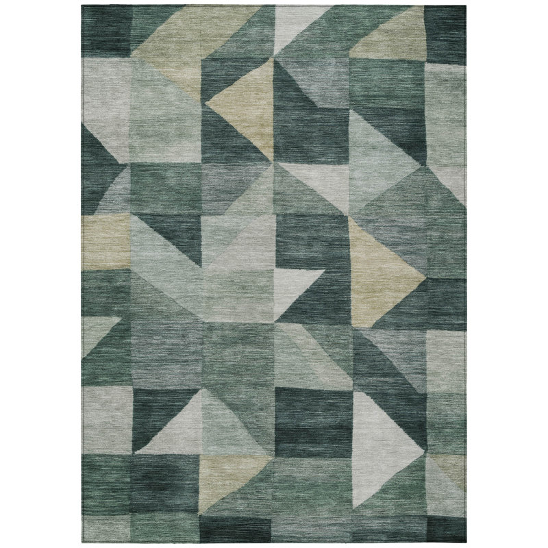 Machine Washable Indoor/Outdoor Jourdan ACN2373 Geometric Rug, Rectangle 9' x 12'