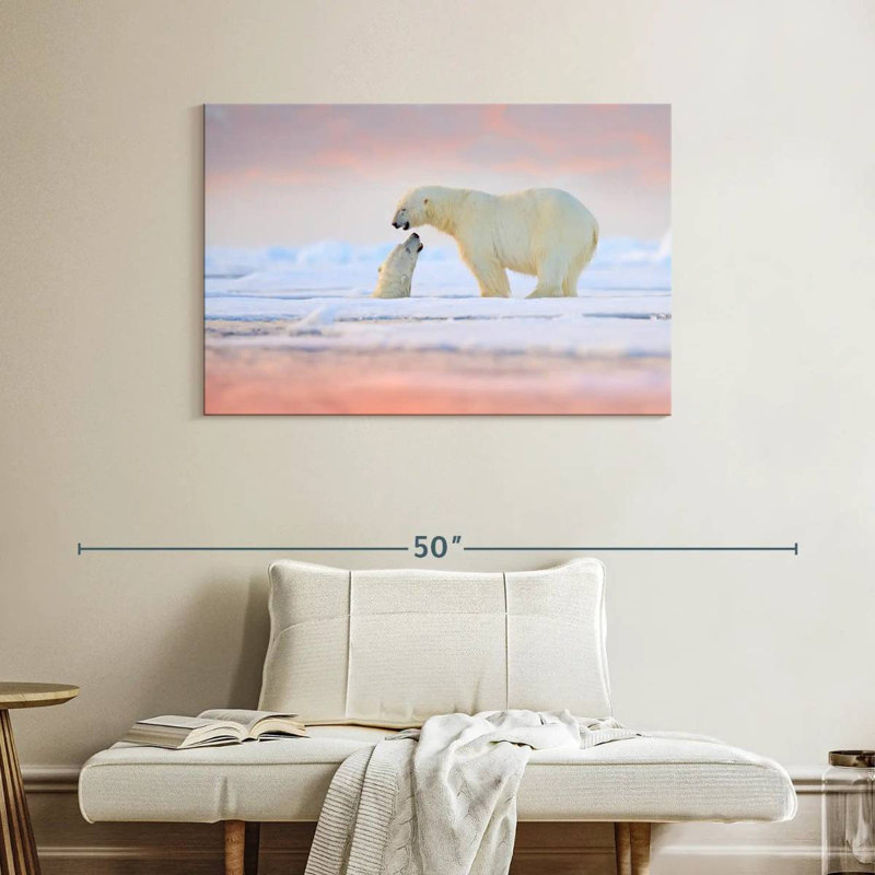 Brampt Playful Arctic Polar Bears, 26" H x 39" W