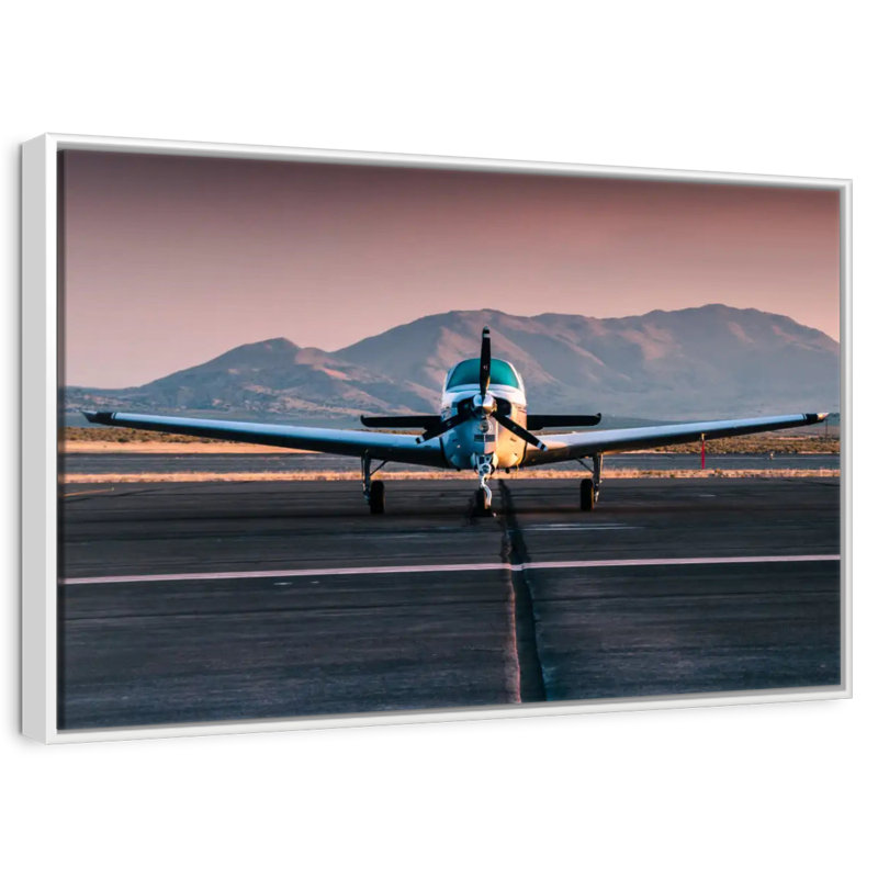 Avion privé, 46 po x 31 po, Cadre flottant blanc