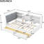 Lit plateforme simple avec tête de lit, 2 tiroirs, tablettes, rangement en bois blanc - rangement pour tête de lit et meubles de chambre à coucher