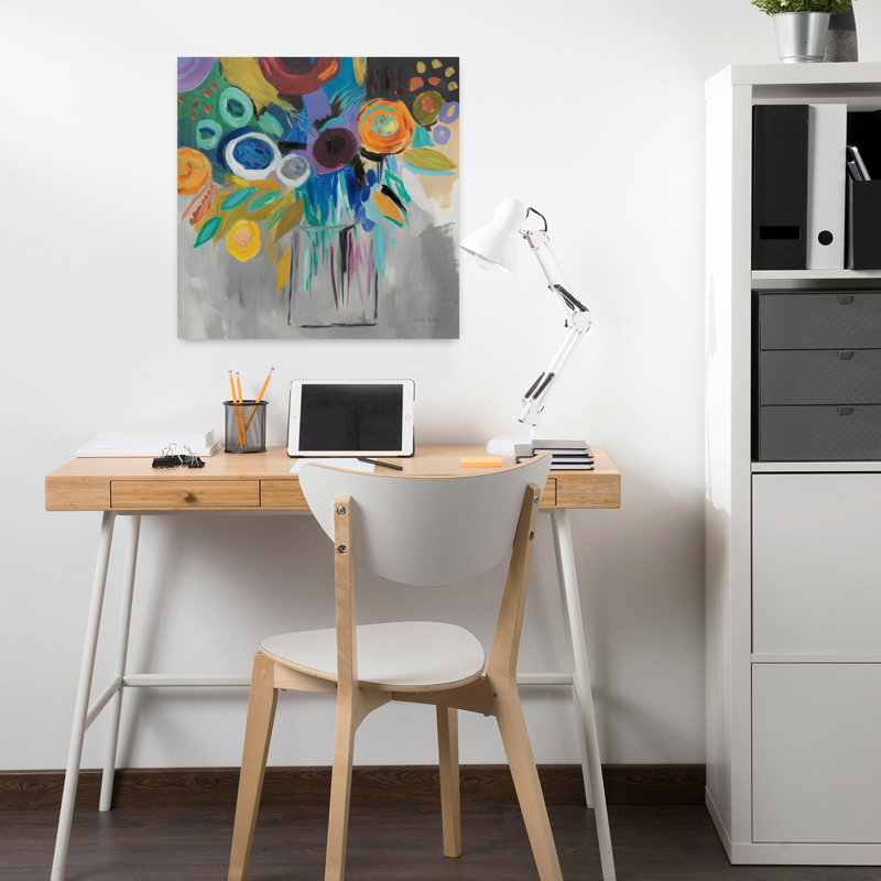 Éclat contemporain de magie avec art abstrait noir, H 18 po x l 18 po
