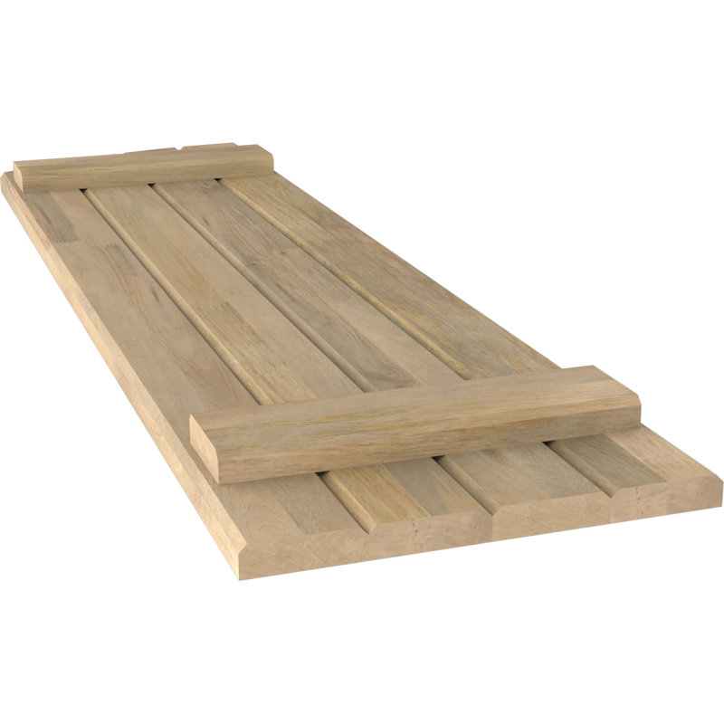 Volets de planche-n-lattes jointes avec plateau elliptique Americraft (2 lattes) (par paire), Sans finition, 14", 48"