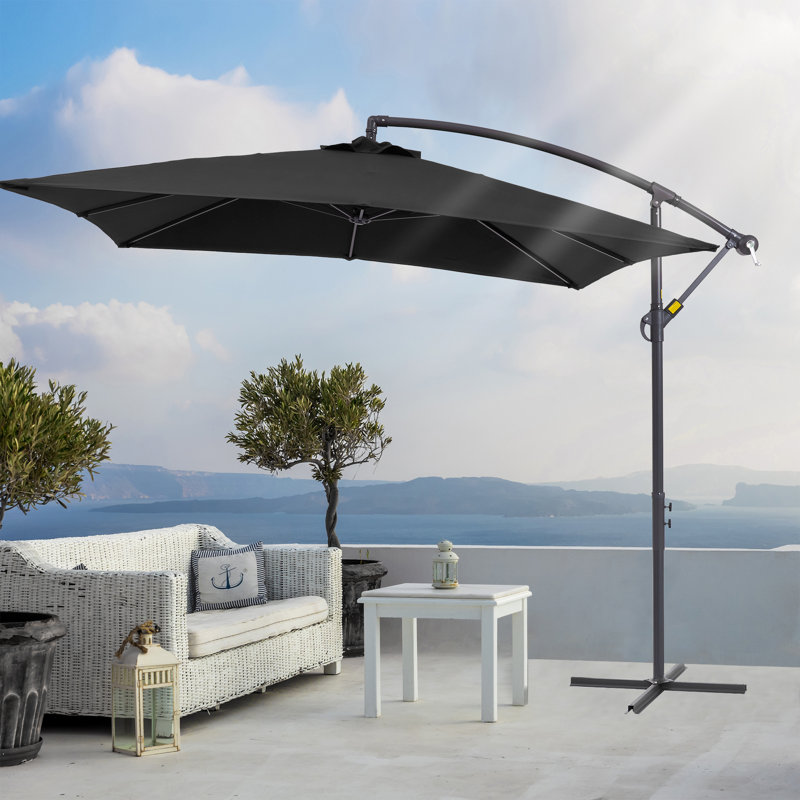 Scarlott 98.3" x 98.3" Square Umbrella, Noir