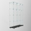 Vitrine polyvalente en verre trempé avec lumières DEL Bluetooth, roues verrouillables et grand espace de rangement pour divers espaces-563295841-563295847