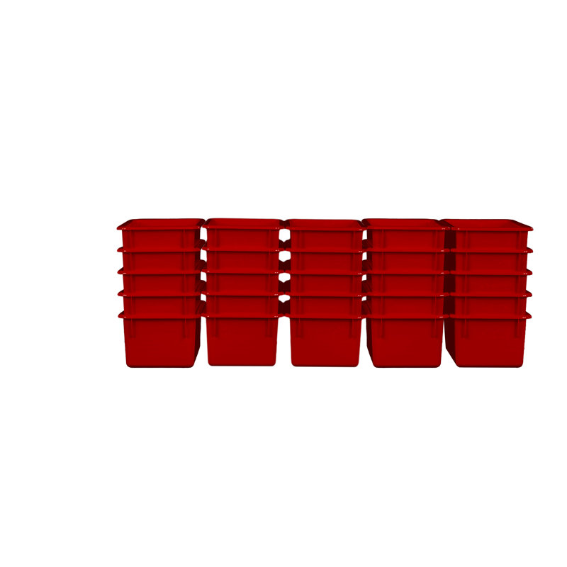 Bac en plastique, Rouge