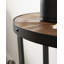 Console demi-ronde Gerhardt en brun rustique, noir
