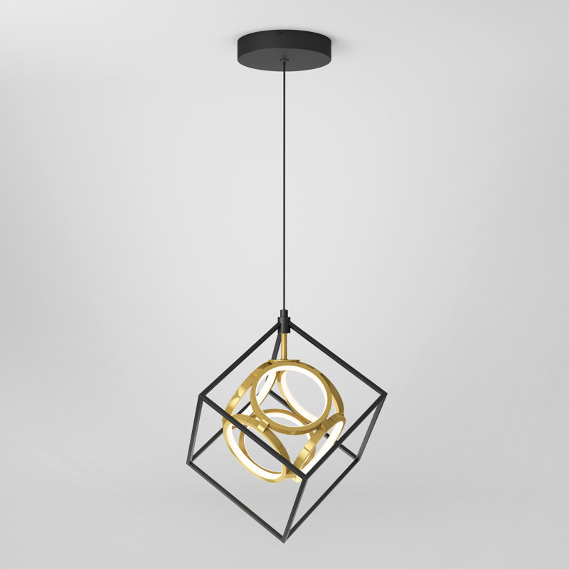 1 - Light Gold/Black LED Sphere Pendant