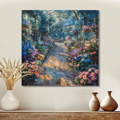 Jardin rose et vert Eden Greenhouse I - Art mural