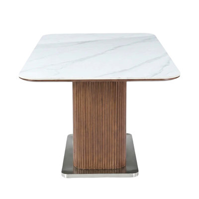 63 " Stone Rectangle Conference Table and 0 Chairs