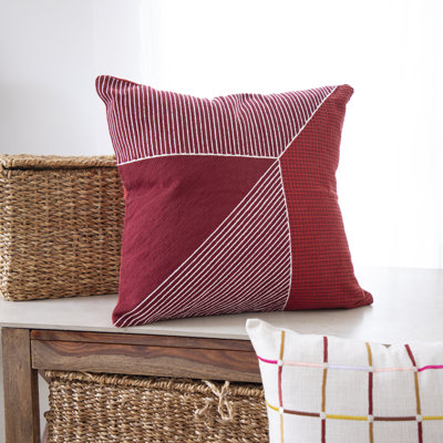 Housse de coussin en coton brodé