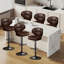 Ensemble de 6 tabourets de bar pivotants réglables avec dossier et repose-pieds, chaises de bar rembourrées à hauteur de comptoir pour îlot de cuisine, blanc-770559798-770559802