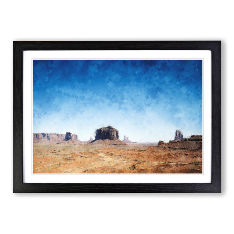 View of Monument Valley in Arizona - Picture Frame Graphic Art, 27cm H x 36cm W x 2cm D, Black