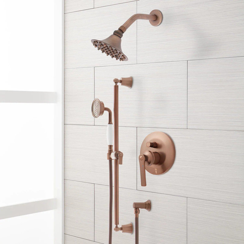 Système de douche complet avec soupape brute Cooper, Bronze huilé