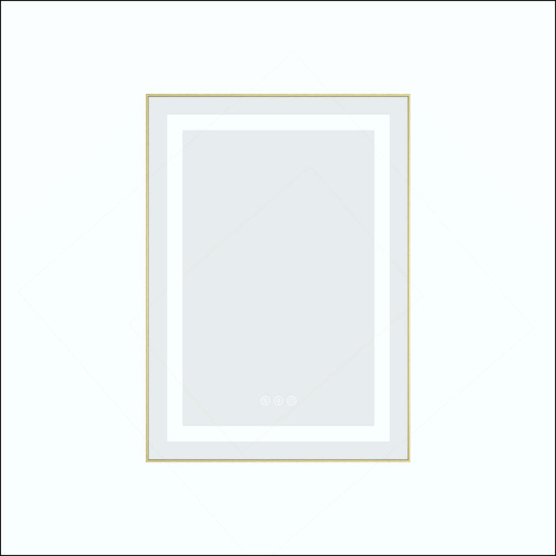 Miroir de salle de bain à DEL avec avant et rétroéclairage, miroir de meuble-lavabo mural avec cadre en aluminium, antibuée, mémoire, gradation continue