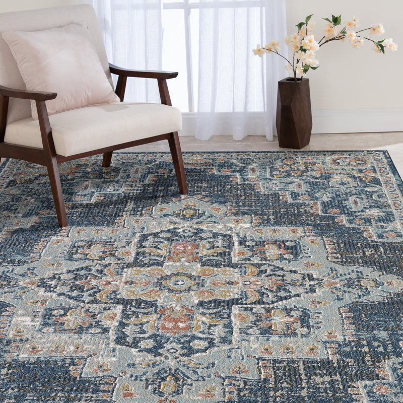 Tapis oriental bleu Maxille, Rectangle 2 pi 2 po x 3 pi