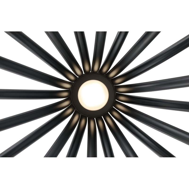 Lustre givré 20 po Olette, Noir mat