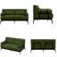  Causeuse moderne en chenille 59 po l 59 po avec ports USB flexibles et accoudoirs cylindriques, vert-1983953675