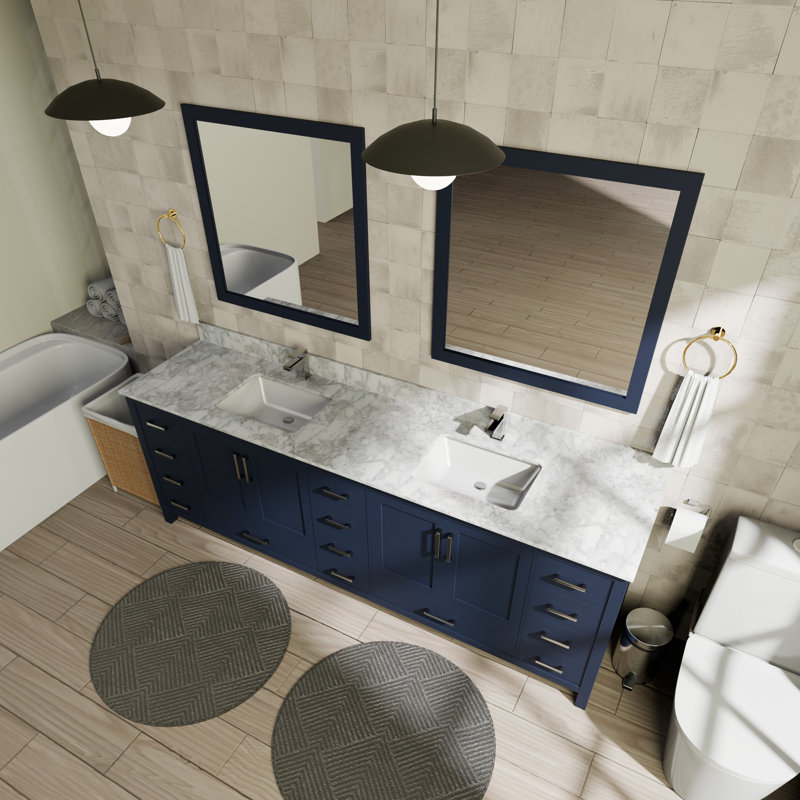 Meuble-lavabo double l 84 po x P 22 po Jacques, Marine