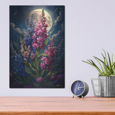 Art mural en métal Winston Porter «Lunar Snaptastic Pink and Blue 1» par Momart