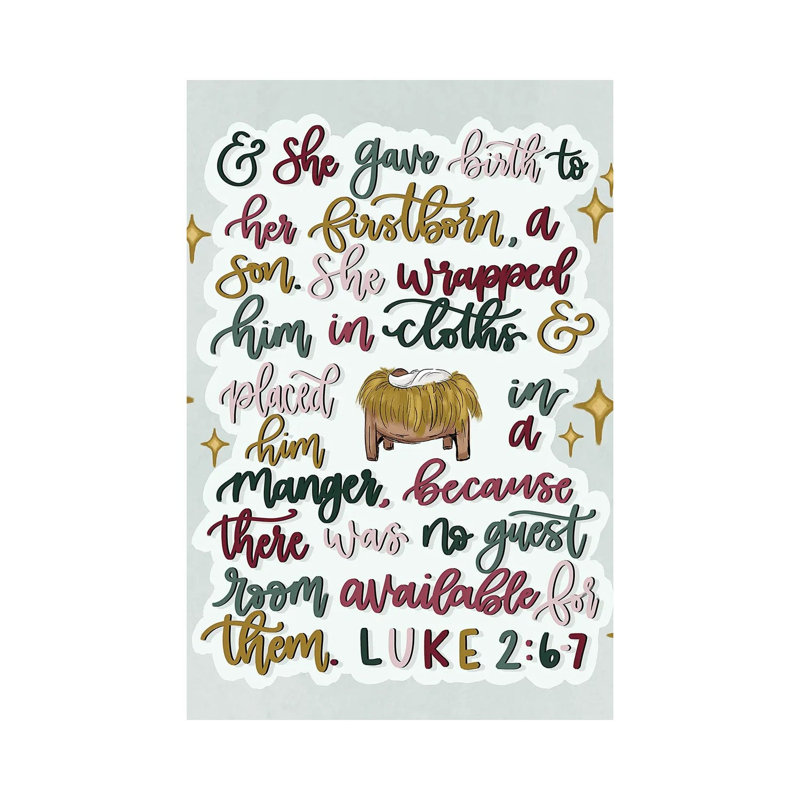 Luke 2:6-7 by Katie Bryant - Wrapped Canvas Gallery-Wrapped Canvas Giclée, 101.6 cm H x 66.04 cm W x 1.91 cm D
