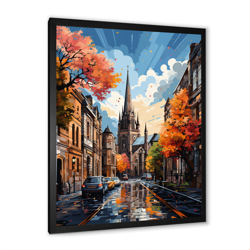 «Limose City Dublin Popart I», reproduction sur toile, H 20 po x l 12 po x P 1 po, Cadre photo noir