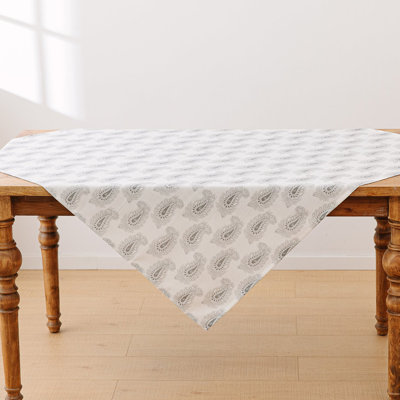 Paisley Print On White Tablecloth