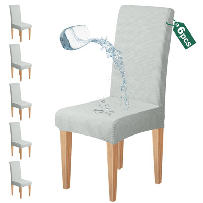 Housses de chaise imperméables pour chaises de salle à manger, ensemble de 6 chaises de salle à manger extensibles, housses de chaise Parson, housses de chaises de cuisine lavables amovibles, protecteurs de siège pour banquet de restaurant à domicile