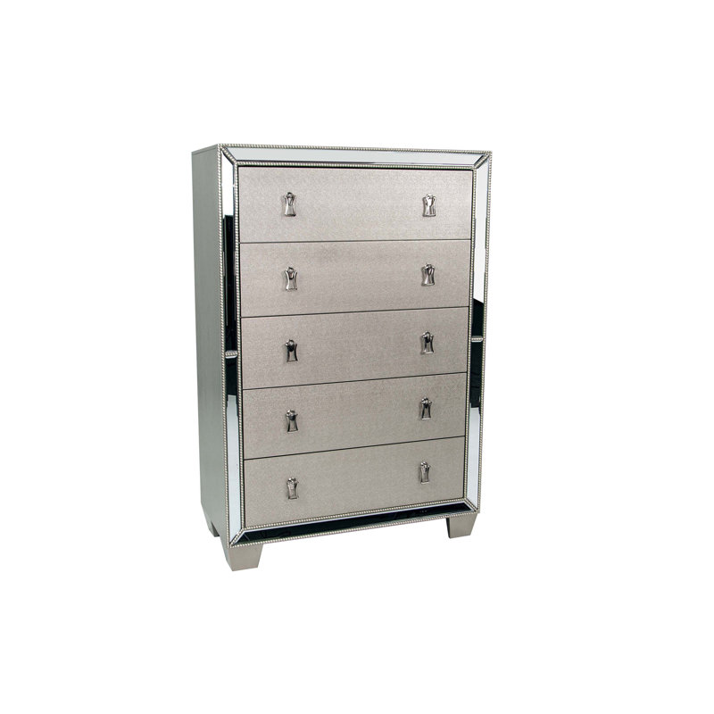 Meuble de chambre traditionnel à finition argentée 1 pièce