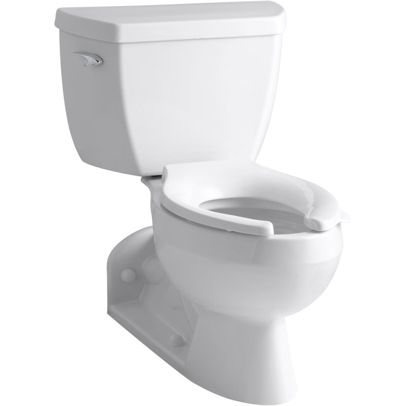 Barrington Two-Piece Elongated 1.0 GPF Toilet with Pressure Lite Flushing Technology, Left-Hand Trip Lever and White Finish, Less Seat