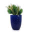 Pot de fleurs en céramique fait à la main, 17 pouces de diamètre, 1 pièce, bleu marine avec motif de losanges, pour Monstera Deliciosa et figuier à feuilles de figuier, utilisation de porte intérieure / extérieure, argile respirante