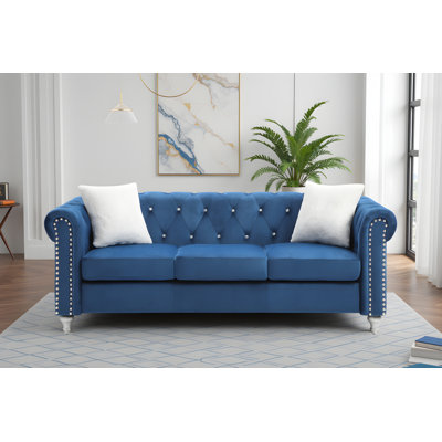 Nantes Navy Blue Velvet Sofa
