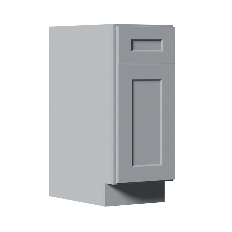 Armoire de base 15 po Shaker avec tiroir à fermeture en douceur, porte simple et tablette en bois massif prête à assembler pour la cuisine, la salle de bain et le garage