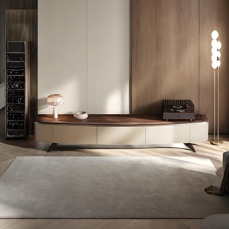 Meuble télé en bois de noyer massif avec rangement, H 15,74 po x L 78,74 po x l 15,74 po