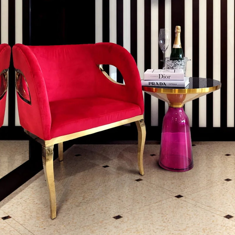 Aurimas Pedestal Coffee Table, Purple