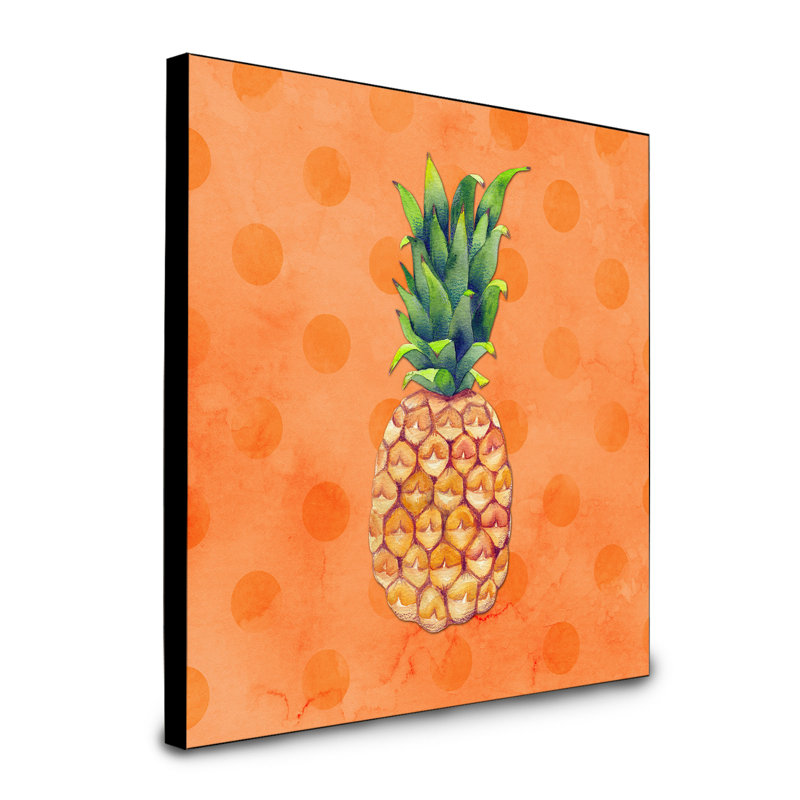 Polkadot d’ananas, art encadré Savanella, Orange