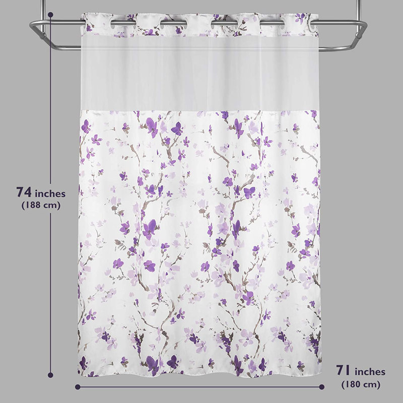 Rideau de douche simple Floral, Fleur mauve