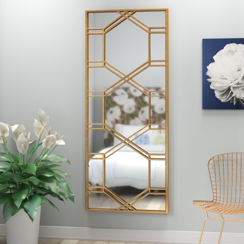 Robyn Rectangle Wall Mirror, Shiny Gold