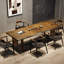 102.36" Nut-brown Free form Solid Wood Dining Table-574769877