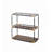 Hymes Industrial Rectangular Console Table with Smoky Glass Top in Black and Gold