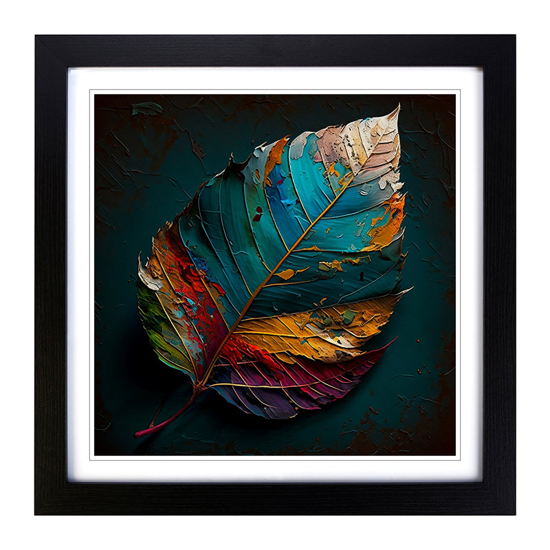 Leaf Painting - Framed Print, Black Framed
