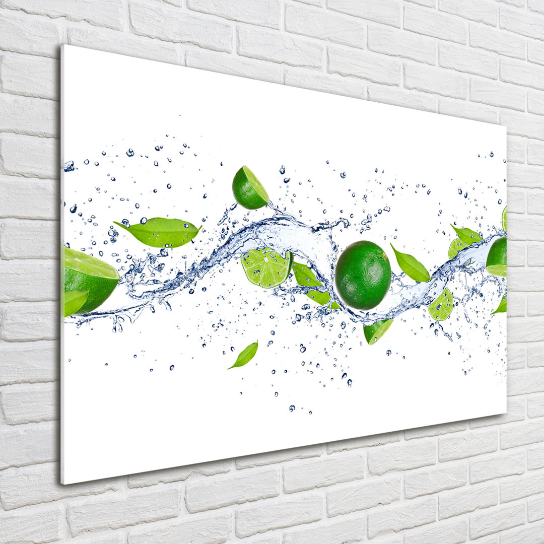 Limes And Water - No Frame Print on Glass