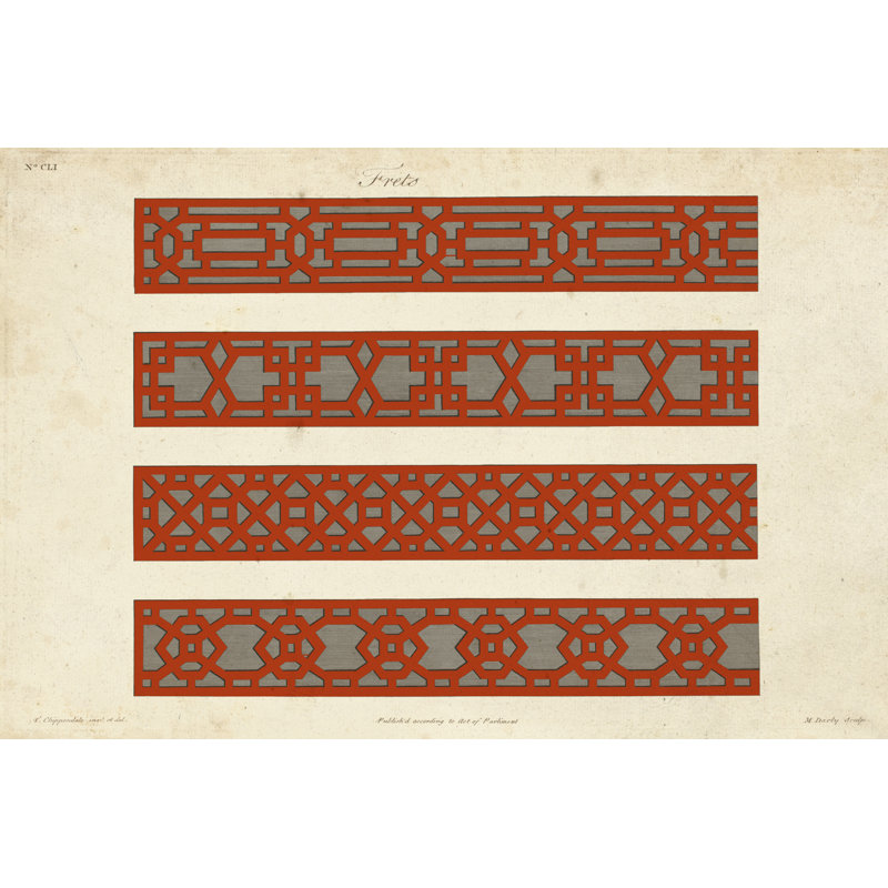 Graphic Fretwork IV by Vision Studio - Graphic Art, 20 cm H x 30 cm W, Wrapped Canvas