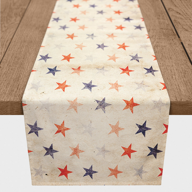 Corbe Geometric Independence Day Table Runner, 16" L x 90" W 