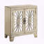Armoire console avec portes en verre et façade en miroir Nalani