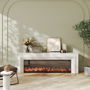 French simple electronic fireplace TV stand