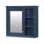 Armoire de salle de bain murale moderne avec miroir et 3 tablettes ouvertes, panneau de fibres à densité moyenne durable, charnières à fermeture en douceur, solution de rangement polyvalente-452416081