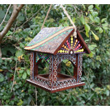 Apolinaras Wood Hanging Hopper And Suet Bird Feeder
