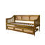 Lit de jour simple en bois noir avec lit gigogne simple-69192149